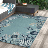 Decorative rug with a sea-themed.