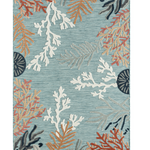 Bring the vibrant colors of a coral reef into your living space with our Aqua Multi Rug! This versatile indoor/outdoor rug adds a splash of ocean-inspired fun to any area.&nbsp;