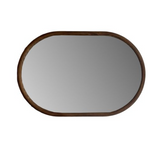 Rectangular mirror with a wooden frame.