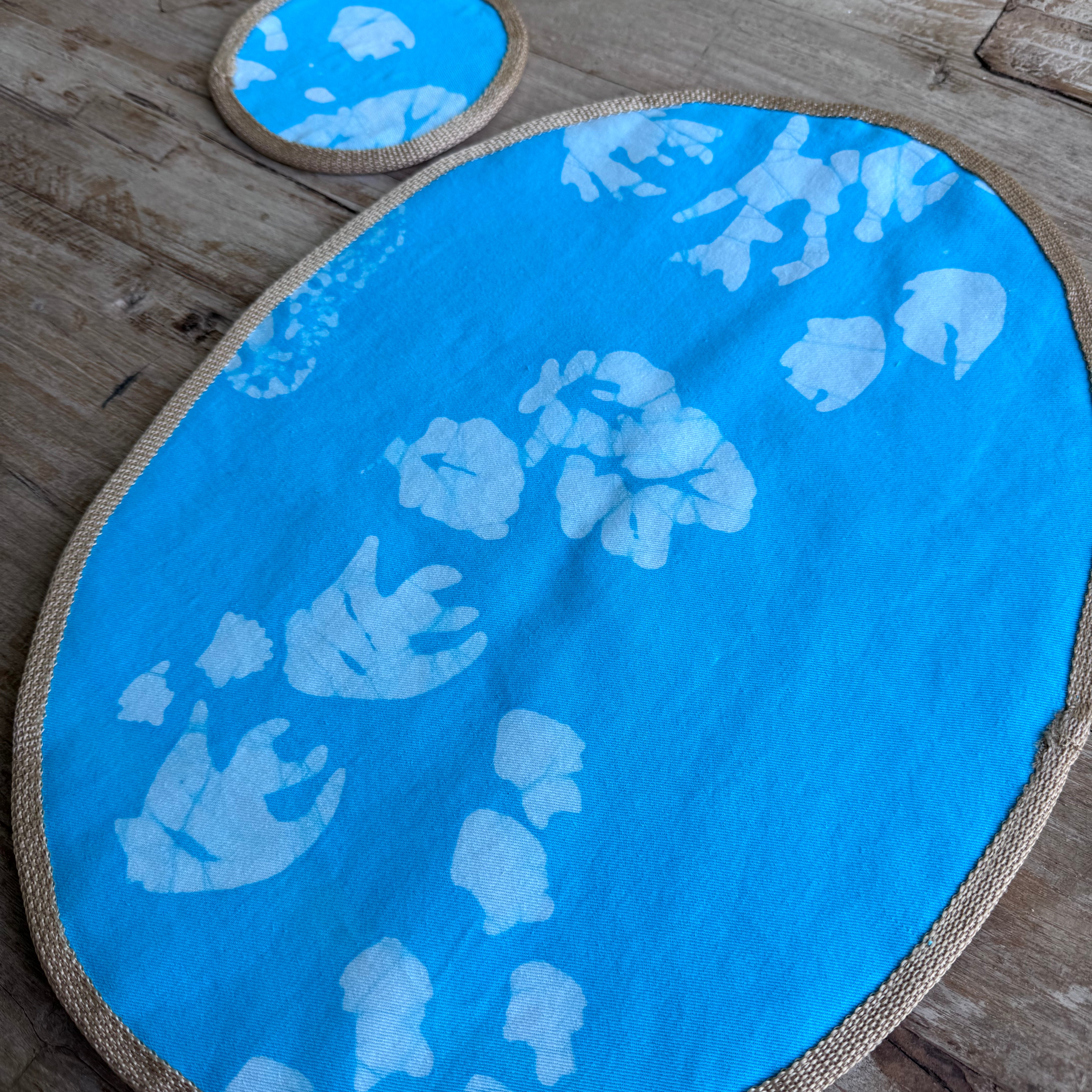 Blue mat.