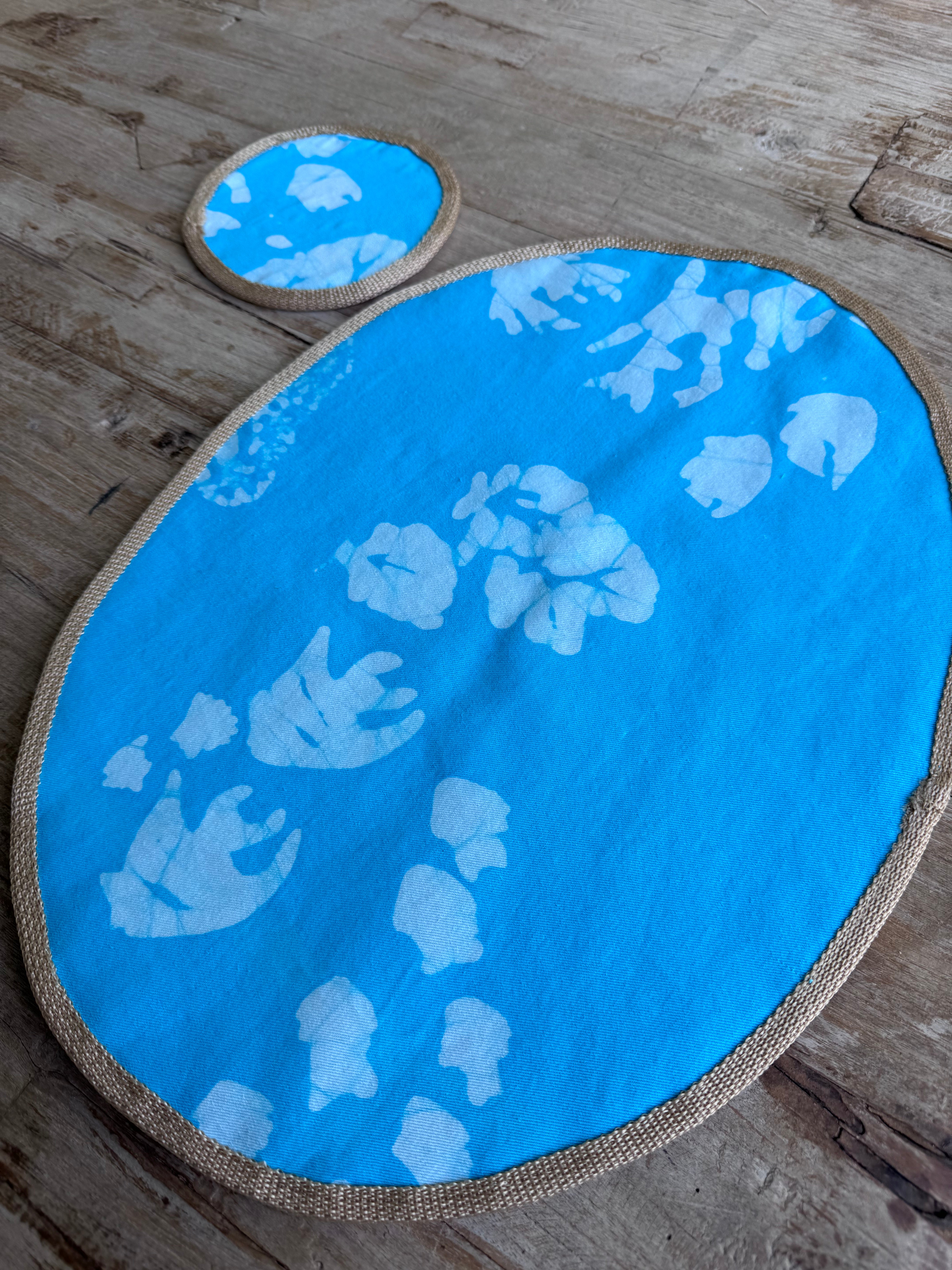 Blue mat.