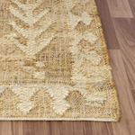 Textured beige rug .