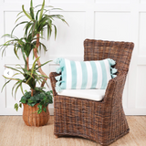 Cabana Stripes Indoor/Outdoor Pillow- Sky Blue