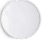 Round white plate.