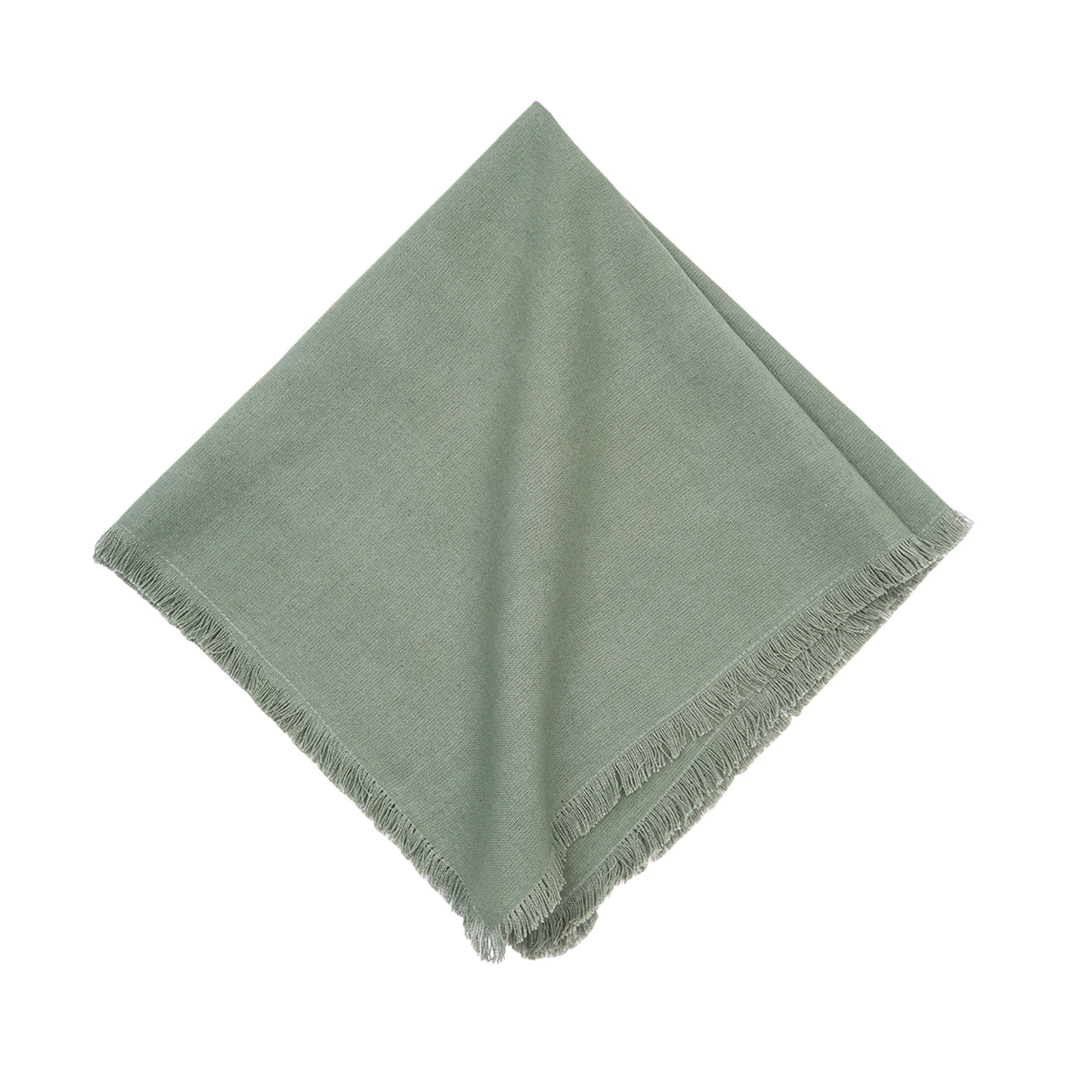 Soft sea glass napkins with delicate fringe detailing bring coastal elegance to your table. Each 22 x 22 inch napkin in this set of four offers generous coverage and versatile styling for everyday dining or special occasions. 