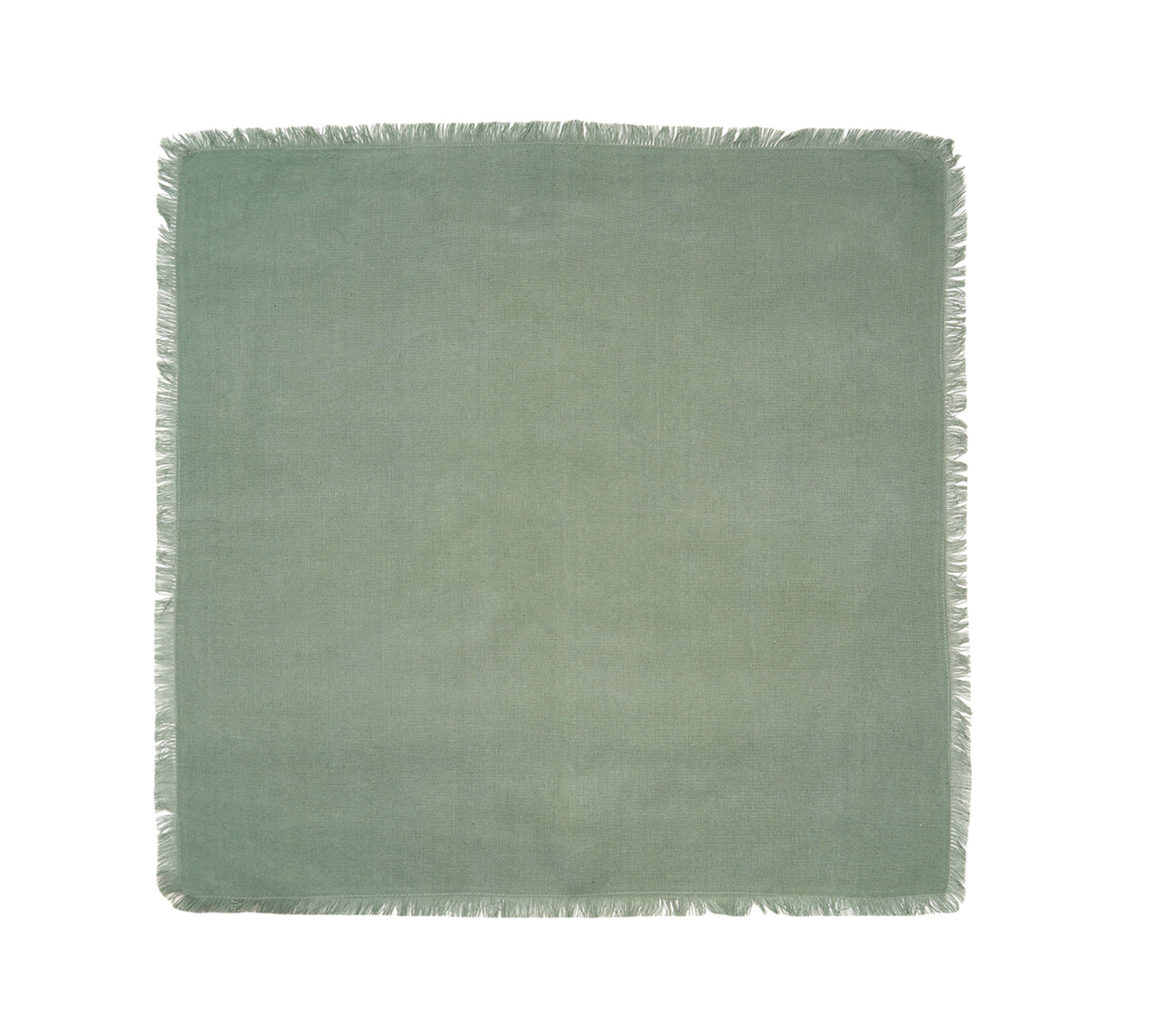 Soft sea glass napkins with delicate fringe detailing bring coastal elegance to your table. Each 22 x 22 inch napkin in this set of four offers generous coverage and versatile styling for everyday dining or special occasions. 