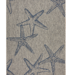Textile with a starfish pattern rug.