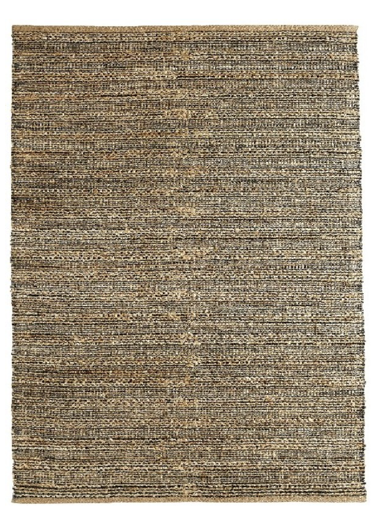 A gray jute and rayon chenille area rug with a textured pattern