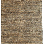 A gray jute and rayon chenille area rug with a textured pattern