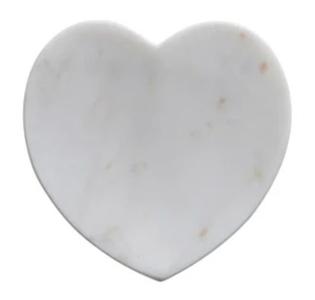 Heart Shaped Dish, White Marble