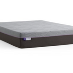 Gray and black mattress with 'Malouf' branding.