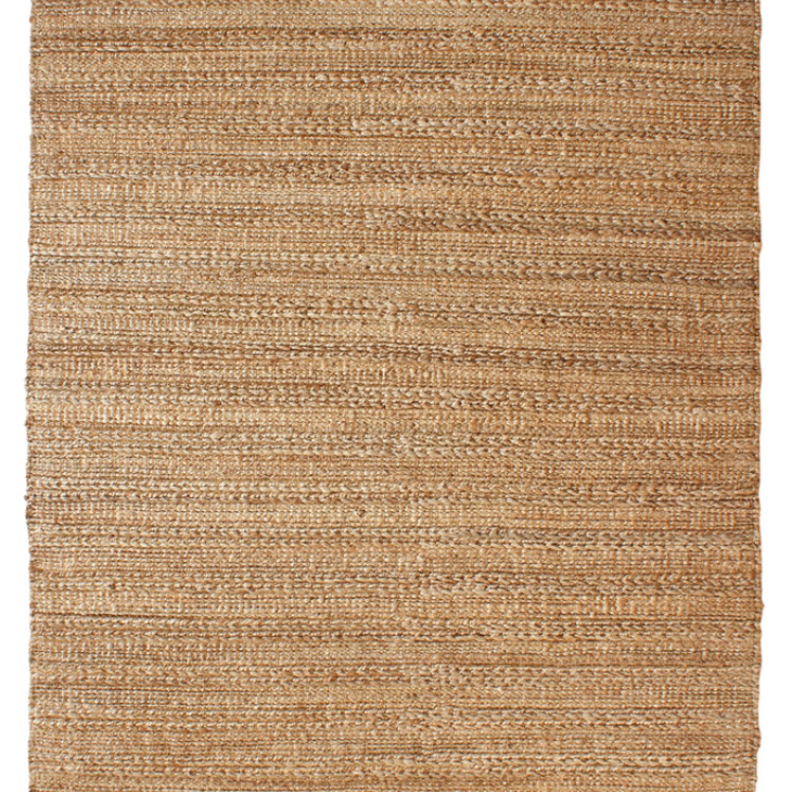 Beige woven rug.