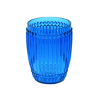 Blue textured glass tumbler.
