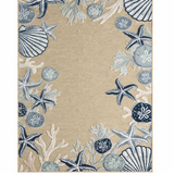Bring the textures of the ocean floor into your living space with our Natural Blue Rug! This versatile indoor/outdoor rug adds a splash of ocean-inspired fun to any area.&nbsp;