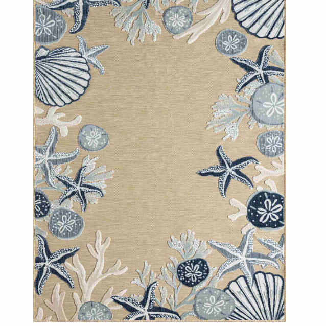 Bring the textures of the ocean floor into your living space with our Natural Blue Rug! This versatile indoor/outdoor rug adds a splash of ocean-inspired fun to any area.&nbsp;
