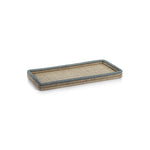 Rectangular tray with woven design.