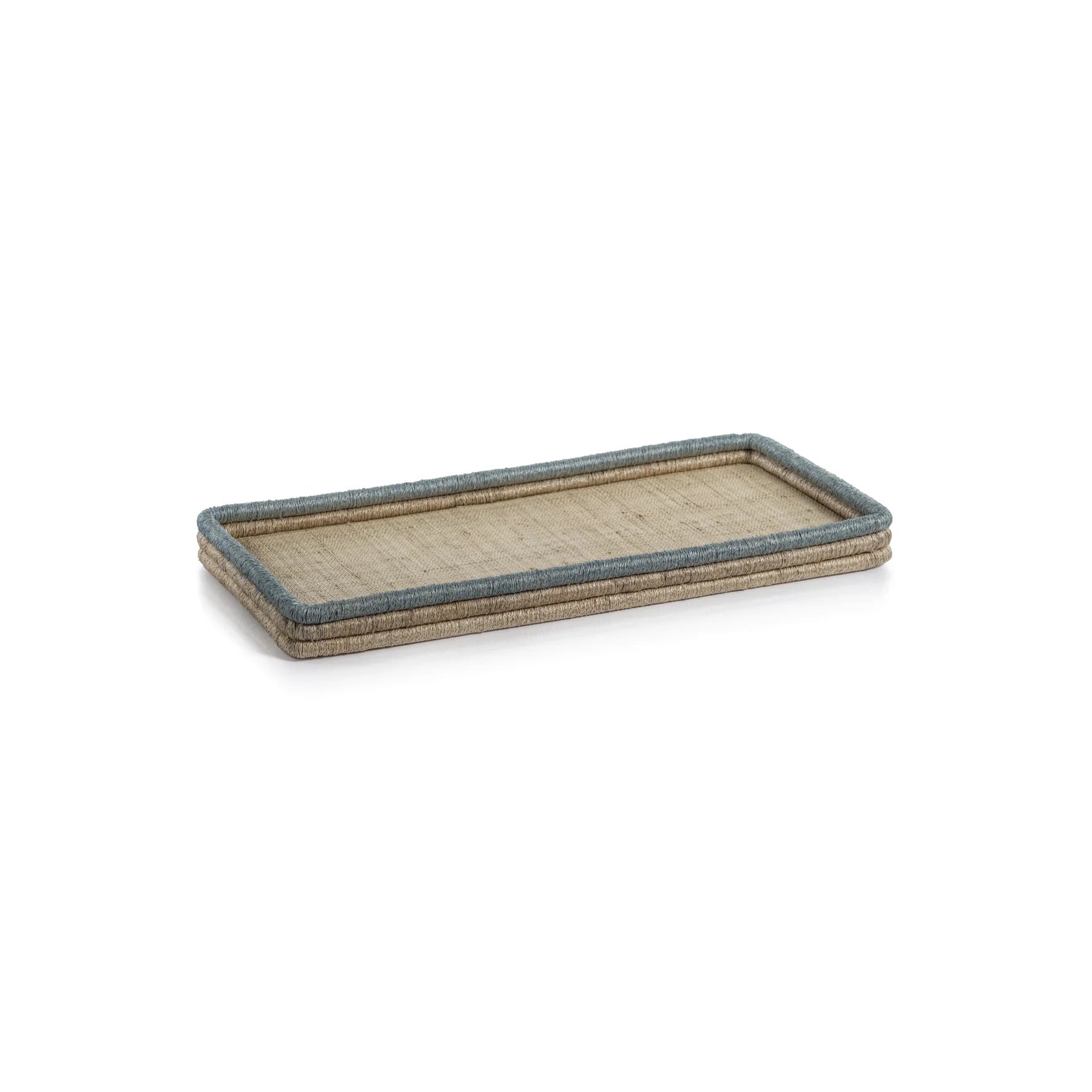Rectangular tray with woven design.