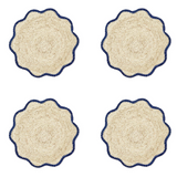 Scalloped Edge Placemats- S/4 Blue