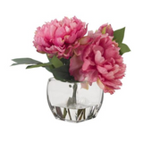 Pink Peonies Glass Cube