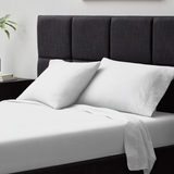 Linen-Weave Cotton Sheet Set, King, White