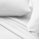 Linen-Weave Cotton Sheet Set, King, White