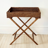 Rattan Butler Tray / Stand-Brown