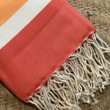 Turkish Towel - White/orange
