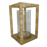 Rattan Wrapped Mangowood -Lantern