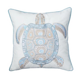 Sea Glass Tribal Turtle - Indoor/Outdoor Pillow