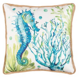 Sea Life Embroidered- Throw Pillow