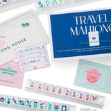 White with Jewel-Tones Travel Mahjong -Set
