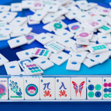 White with Jewel-Tones Travel Mahjong -Set