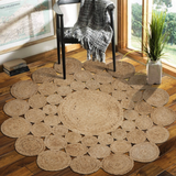 Jute Round Plain Rug-4-foot