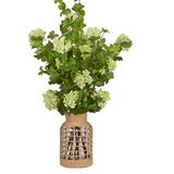 Snowball Foliage Glass Vase