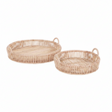 Round Rattan Tray W/Handles Extra Large