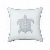 Sea Glass Tribal Turtle  Indoor/Outdoor Pillow