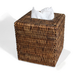 Woven brown tissue box.