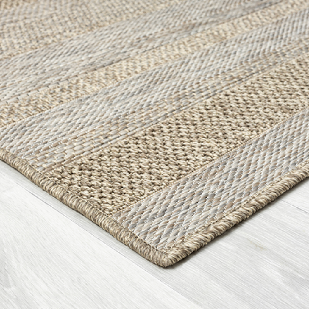 Textured area rug.