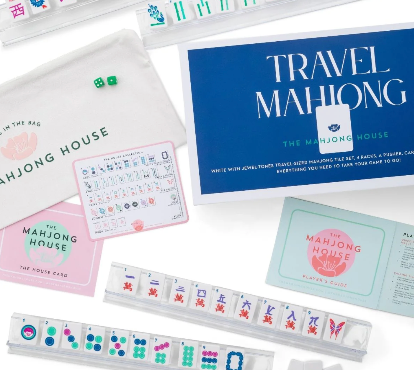 Travel Mahjong game set with components.